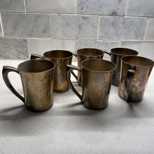 Silver /nickel Benedict Indestructo Vintage Mug set